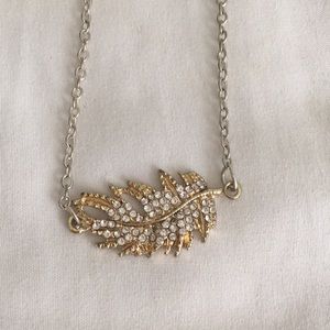 NEW// gold feather necklace